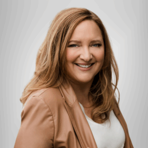 photo of a woman with long reddish blond hair
